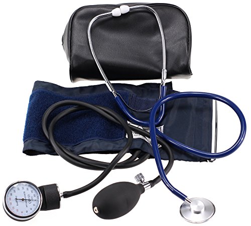 LotFancy FDA Approved Blood Pressure Gauge Aneroid Sphygmomanometer and Stethoscope Kit with Zipper Case