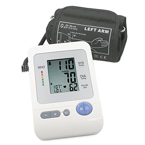 FDA Certificated Potable Upper Arm Blood Pressure Cuff By DigHealth(TM), Digital Blood Pressure Monitor With Wide-range Cuff, WHO Hypertension, Irregular Heart Beat Indicators (Medium Cuff 8.6-14.2