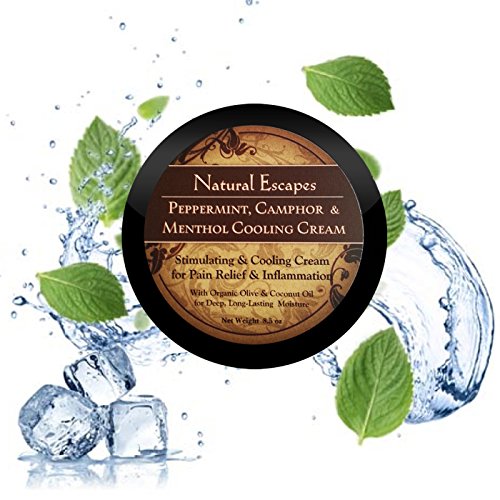 Peppermint & Menthol Cooling Cream w/ Camphor. Stimulating & Cooling Deep Moisturizer for Pain Relief & Inflammation. Organic formula never tested on animals! Large 8oz Size!