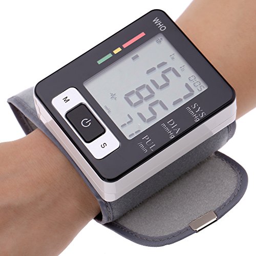 Automatic LCD Digital Wrist Monitor with Heart Rate with Case, Two User Modes, sphygmomanometer Digital Blood Pressure Monitor IHB Indicator