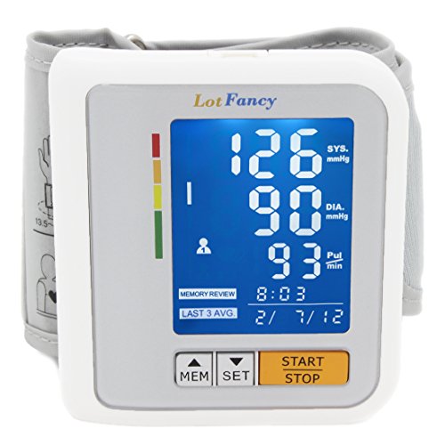 LotFancy Blood Pressure Monitor Wrist Cuff - Digital Automatic BP Machine with Irregular Heartbeat Detector - Most Accurate & Portable for Home Use - 2 User Mode, Slim 2.3