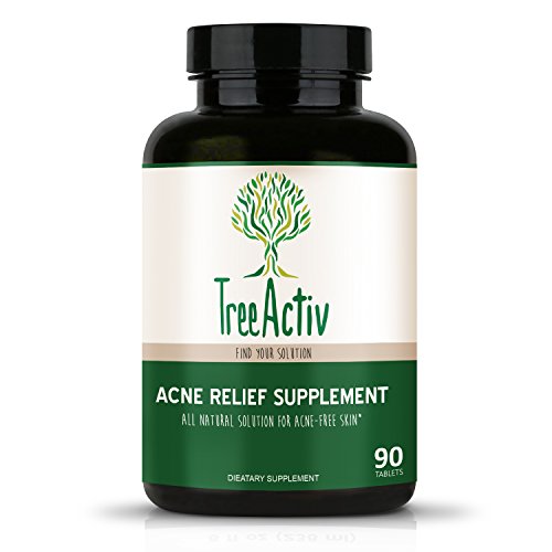 TreeActiv Acne Relief Supplement | Natural Oral Herbal Clinically Proven Treatment System - Clear Face Medication - Skin Care for Men, Women, Adults, Teens (90 Pills / 30 Day Supply)