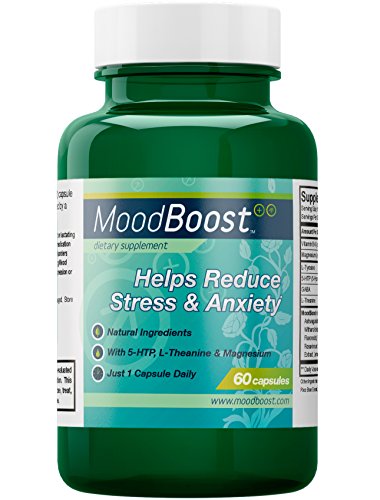 Mood Boost - Natural Supplement for Stress and Anxiety Relief - With 5-HTP, Magnesium, Passion Flower, L-Tyrosine and L-Theanine - 60 Vegetarian Capsules