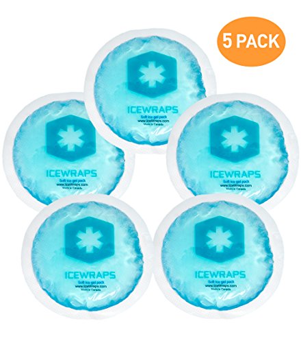 Round Reusable Gel Ice Packs With Cloth Backing - Great For: Wisdom Teeth, Breastfeeding, Tired Eyes, Kids Injuries, Headaches, Sinus Relief And More. Use As Hot Or Cold Packs (Blue - 5 Pack)
