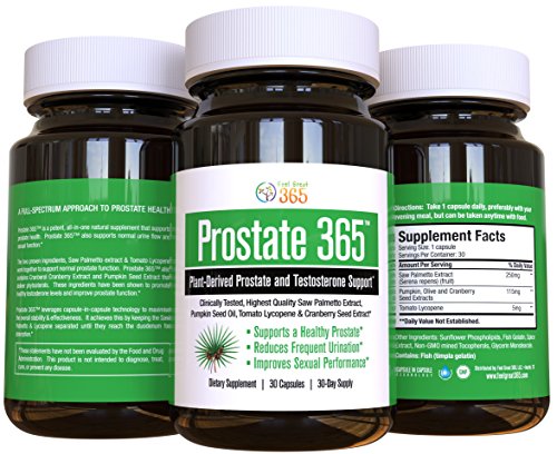 Plant-Based Prostate and Testosterone Solution, Combines Saw Palmetto Extract, Pumpkin Seed Oil, Tomato Lycopene and Cranberry Extract