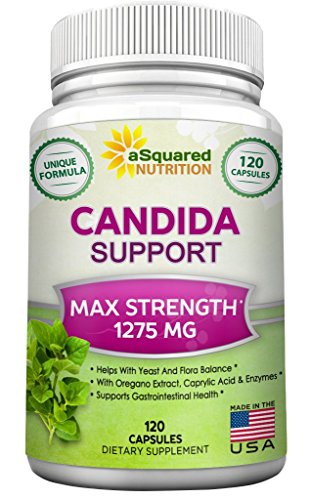 aSquared Nutrition Candida Support Cleanse Supplement - Pure Natural Candida Yeast Infection Support Detox Pills with Probiotics, Herbs & Antifungals - 120 Capsules