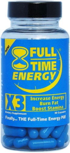 Full-Time Energy X3 - 30 Capsules - Increase Energy Burn Fat Boost Stamina - Best Natural Energy Booster Fat Burner Supplements Stamina Enhancer - Diet Pills - Weight Loss Pills To Lose Weight Fast for Men and Women