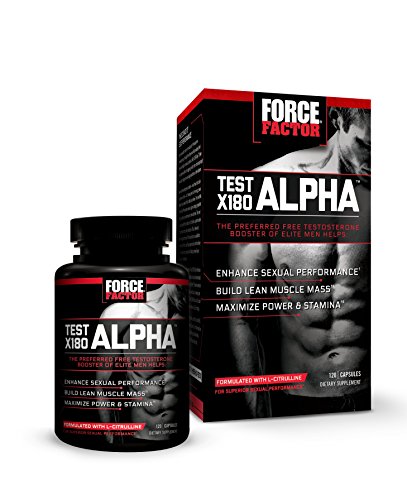 Test X180 Alpha Free Testosterone Booster to Increase Libido, Build Lean Muscle, Boost Stamina, & Improve Sexual Performance, Force Factor, 120 Count