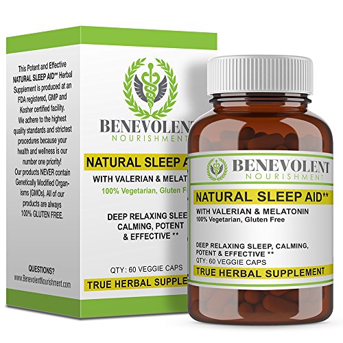 Natural Sleep Aid - True Herbal Supplement With Organic Valerian Root & Melatonin - Potent & Effective Non Habit Forming - 100{0ad59209ba3ce7f48e71d4a0dc628eee9b107ea7079661ded2b3bda89b047a8b} Vegetarian & Gluten Free Formula