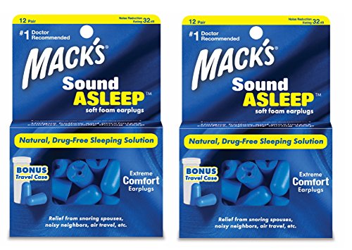 Macks Sound Asleep Soft Foam Earplugs, 12-Count (Pack of 2)