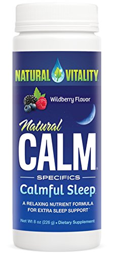 Natural Vitality Natural Calm Calmful Sleep Magnesium Anti Stress Extra Sleep Support, Organic, Wildberry, 8 oz