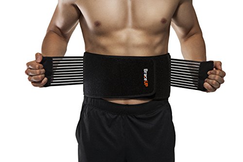 BraceUP® Stabilizing Lumbar Lower Back Brace and Support Belt with Dual Adjustable Straps and Breathable Mesh Panels (XXL)