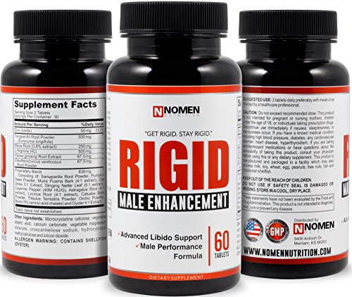 Rigid Extreme Male Enhancement Testosterone Booster - Male Enhancing Pills Increase Size, Libido, Stamina & Vitality - Fast Acting Formula for Optimal Male Health - 60 Tablets