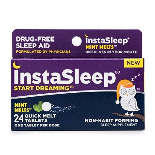 Instasleep Mint Melts Quick Melt Drug Free Sleep Aid Formulated By Physicians, Great Tasting and Fast Acting