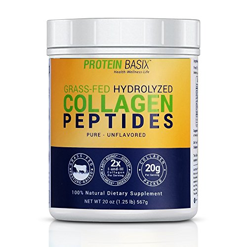 Grass Fed Hydrolyzed Collagen Peptides | Double Strength Collagen Powder | 100% Natural Dietary Supplement | More Servings (28 to 56 Servings - 20oz) | Certified Paleo | Unflavored