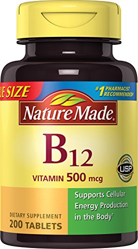 Nature Made Vitamin B12 500 mcg. Tablets Value Size 200 Ct