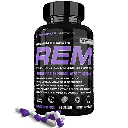 Sleep Aid by Life’s Armour R.E.M| Extra Strength All Natural Sleep Aid & Sleeping Pills Supplement with Melatonin, Valerian, & 5-HTP, to Help Relieve Insomnia, Non Habit Forming