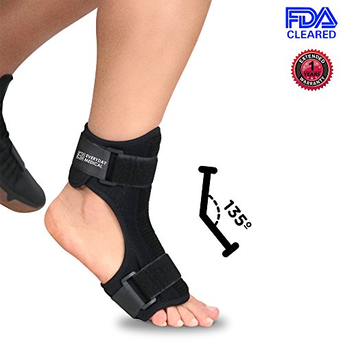 Everyday Medical Plantar Fasciitis Night Stretching Splint - Ergonomic Fit Plantar Fasciitis Arch Support With Bendable Rigid Metal At Instep - At Home Healing For Plantar Fasciitis, Arch Foot Pain