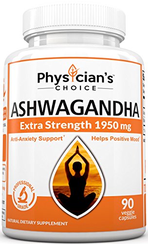 1950mg Ashwagandha Organic: Dr. Formula, Anxiety Relief, Stress Relief, Adrenal Support, Thyroid Support, Highest Potency Available, 90 Veggie Ashwagandha Capsules, Adrenal Fatigue Supplements