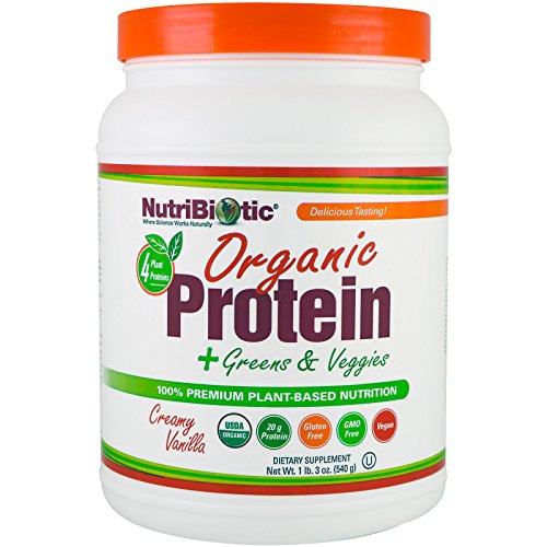 Organic Protein + Greens & Veggies, Creamy Vanilla Nutribiotic 19 oz Powder