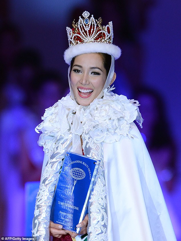 Santiago  beat 66 other contestants to win Miss International 2013, a beauty pageant held in Tokyo, Japan. Pictured: Santiago  smiles after winning the Miss International 2013