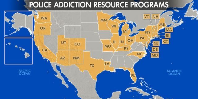 Police departments in at least 35 states launching outreach programs to combat addiction.