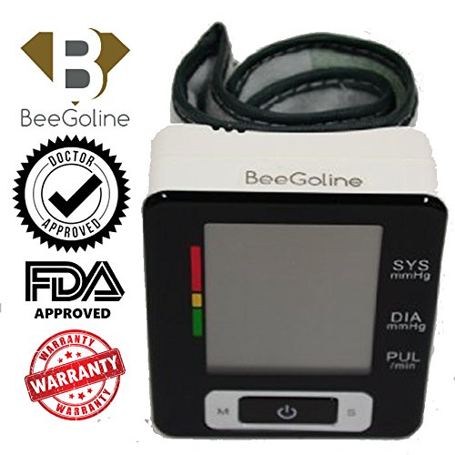 Blood Pressure Monitor Wrist Accurately Detects Blood Pressure Heart Rate & Irregular Heartbeat, Large LCD Display, 2 Year Warranty 2 User Selection 180 Memory Easy to Operate & Store (Black)