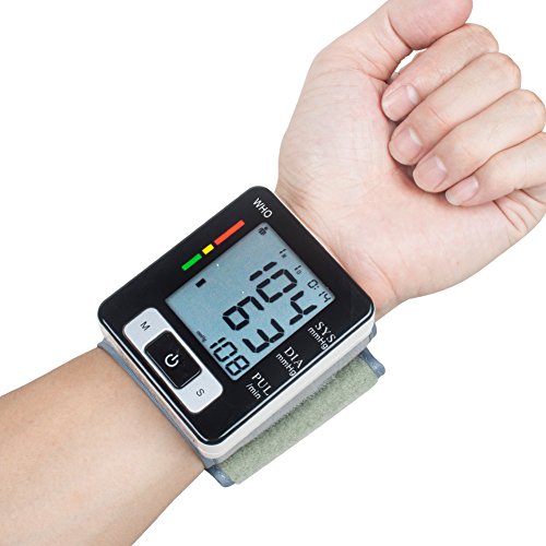 KEDSUM Wrist Digital Blood Pressure Monitor with 90 Memory Capacity ,Two User Modes ,FDA Certified-Black
