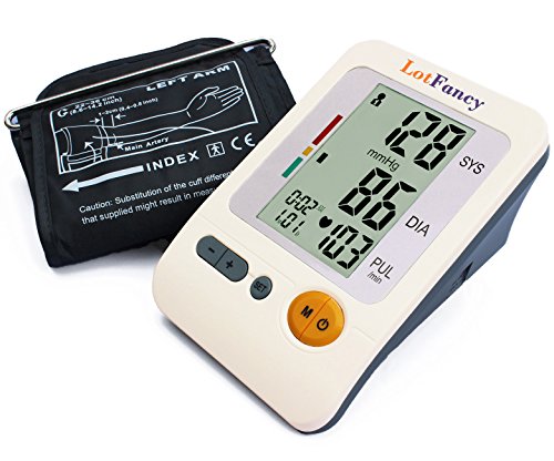 LotFancy FDA Approved Digital Upper Arm Blood Pressure Monitor & Heart Rate Monitor (Medium cuff 8.6-14.2 inch)