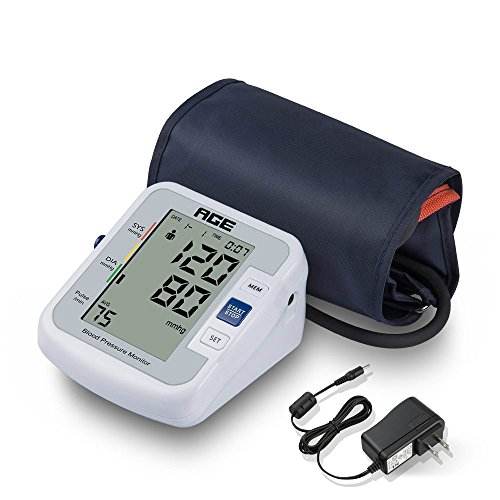 DEAYOKA FDA Approved Upper Arm Blood Pressure Monitor, Multi-featured Including BP+HR, Stores for Two Users with Wide-range Cuff and Power Cord