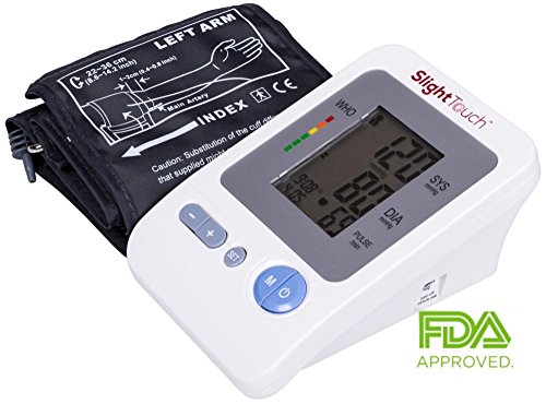 Slight Touch FDA Approved Fully Automatic Upper Arm Blood Pressure Monitor ST-401 Batteries and Case Included
