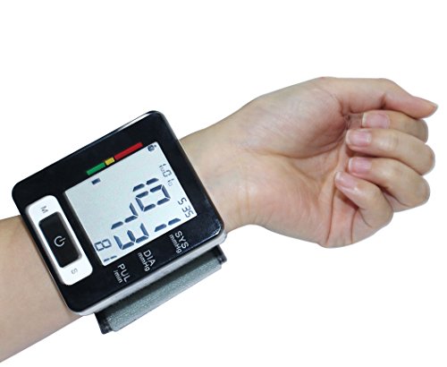 Wrist Blood Pressure Monitor, Euph Digital BP Monitor with Memory Storage, Intelligent LCD Display Automatically Measure Pulse Diastolic Systolic and Shows Hypertension level