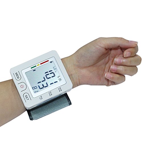Wrist Blood Pressure Monitor, Euph Digital BP Monitor with Memory Storage, Intelligent LCD Display Automatically Measure Pulse Diastolic Systolic and Shows Hypertension level
