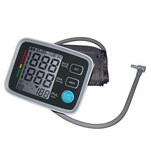 Blood Pressure Monitor, Euph Upper Arm BP Monitor with Memory Storage, Digital Blood Pressure Cuff Automatically Measure Pulse Diastolic Systolic and Show Hypertension Level with Large LCD Screen
