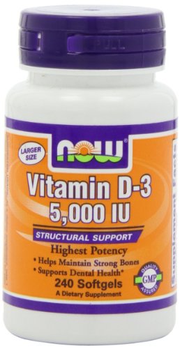 NOW Foods Vitamin D3 5000 Iu, 240 Softgels,