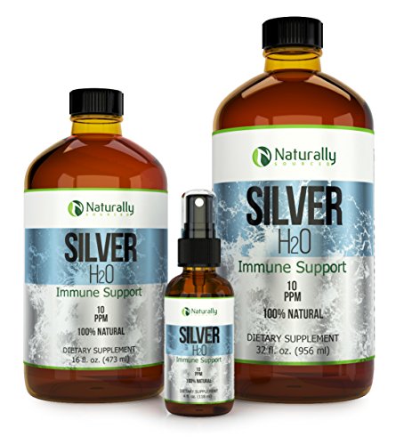 Naturally Sourced Best Colloidal Silver Natural Immune Support Supplement, Ionic Silver 10 PPM, 4 fl.oz. in GLASS Spray Bottle. Safe for Adults, Children, all Pets and Plants!