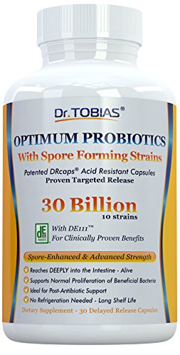 Dr. Tobias Probiotics: 30 Billion with Delay Release & Spore Forming Strains - Probiotic Supplement for Post-Antibiotic, Health & Immune Support Manufacturer: Dr. Tobias