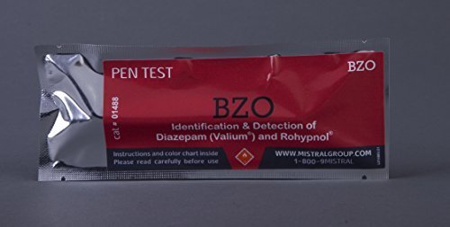 Mistral BZO PenTest Drug Identification and Narcotic Residue Detection Kit (1 Pen Test)(Multiple Quantities) Detects Traces Of Benzodiazepines, Diazepam (Valium) And Rohynpol by Mistral Security