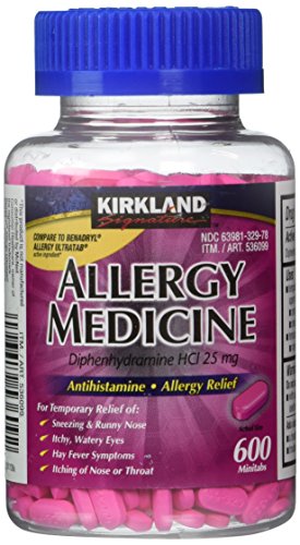 Diphenhydramine HCI 25 Mg - Kirkland Brand - Allergy Medicine and AntihistamineCompare to Active Ingredient of Benadryl® Allergy Generic - 600 Count