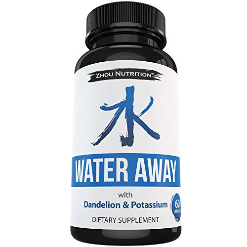 WATER AWAY Herbal Diuretic for Healthy Weight Loss & Water Balance - Premium Herbal Blend with Dandelion, Potassium, Green Tea & More - 60 capsules - Manufactured in the USA