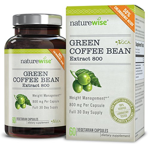 NatureWise Green Coffee Bean Extract with Antioxidants, All Natural Weight Loss Supplement, Helps Maintain Normal Blood Sugar Levels, Non-GMO, 800mg, 60 count