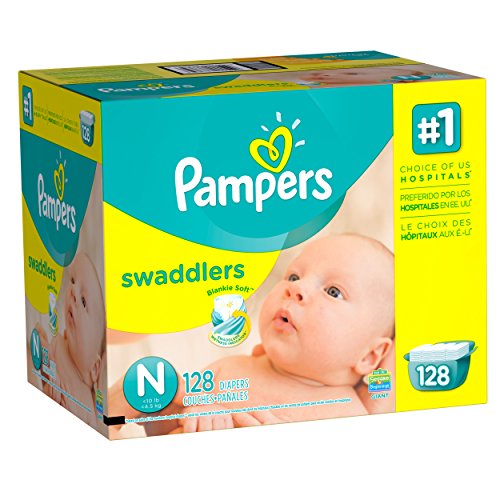 Pampers Swaddlers Diapers, Size N, Giant Pack, 128 Count (Packaging May Vary)