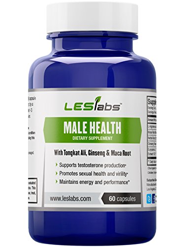 Male Health - Natural Testosterone Booster for Sexual Health and Libido, Endurance and Performance - With Tongkat Ali, Ginseng Panax and Maca - 60 Vegetarian Capsules