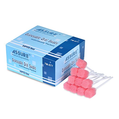 Disposable Oral Care Sponge Swabs(50pcs Pink)