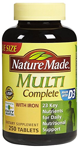 Nature Made Multi Complete Vitamin & Mineral Tabs 250 tablets