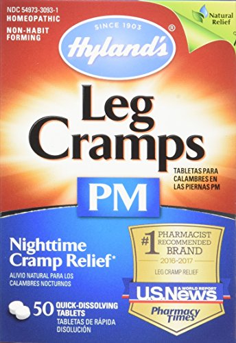 Hyland's Night Time Leg Cramps PM Tablets, Natural Cramp Pain Relief with Restful Sleep, 50 Count