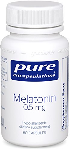 Pure Encapsulations - Melatonin 0.5 mg - Hypoallergenic Supplement Supports the Body's Natural Sleep Cycle* - 60 Capsules
