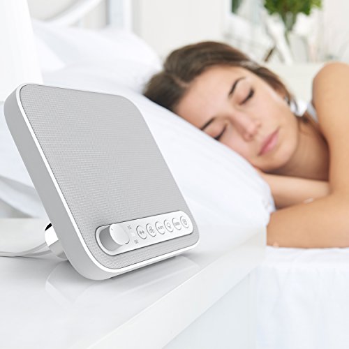 Wave Premium Sleep Therapy Sound Machine – Soothing All-Natural Sounds Include White Noise, Fan, Ocean, Rain, Stream, and Summer Night - Includes Timer and USB Output Charger