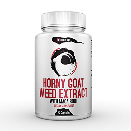 Horny Goat Weed Extract with Maca Root 1098mg 90 Capsules - Natural Energy and Libido Booster for Men and Women, Increased Performance and Desire, Yohimbe Bark and Ginseng Herbal Powder, Made in USA