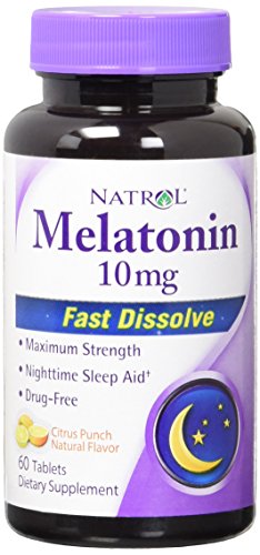 Natrol Melatonin Fast Dissolve Tablets, Citrus Punch flavor, 10mg, 60 Count